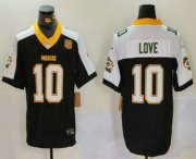 Cheap Men's Green Bay Packers #10 Jordan Love Black 2024 FUSE 13 Time World Champions Vapor Limited Stitched Jersey