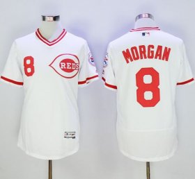 Wholesale Cheap Reds #8 Joe Morgan White Flexbase Authentic Collection Cooperstown Stitched MLB Jersey