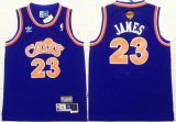 Wholesale Cheap Men's Cleveland Cavaliers #23 LeBron James Blue Throwback 2017 The NBA Finals Patch Jersey