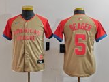 Cheap Youth Texas Rangers #5 Corey Seager Cream 2024 All Star Limited Stitched Jersey