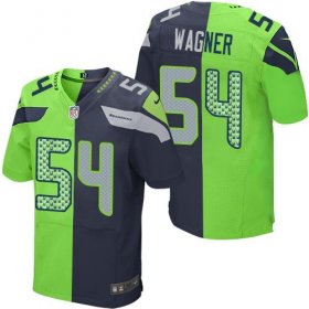 Wholesale Cheap Nike Seahawks #54 Bobby Wagner Steel Blue/Green Men\'s Stitched NFL Elite Split Jersey