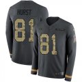 Wholesale Cheap Nike Ravens #81 Hayden Hurst Anthracite Salute to Service Men's Stitched NFL Limited Therma Long Sleeve Jersey