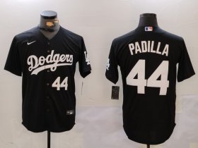 Men\'s Los Angeles Dodgers #44 Vicente Padilla Number Black Cool Base Stitched Jerseys