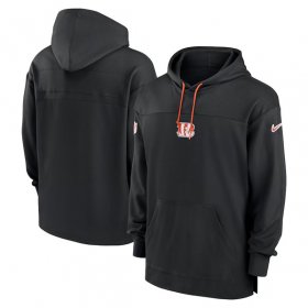 Cheap Men\'s Cincinnati Bengals Black Performance Pullover Hoodie