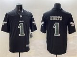 Cheap Men's Philadelphia Eagles #1 Jalen Hurts Black Fashion New Vapor Untouchable Limited Stitched Football Jersey