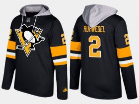 Wholesale Cheap Penguins #2 Chad Ruhwedel Black Name And Number Hoodie