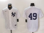 Cheap Men's New York Yankees #49 Ron Guidry White Cool Base Stitched Jersey