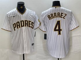 Men\'s San Diego Padres #4 Luis Arraez White Cool Base Stitched Baseball Jersey