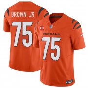 Cheap Men's Cincinnati Bengals #75 Orlando Brown Jr. Orange 2024 F.U.S.E With 1-star C Patch Vapor Untouchable Limited Football Stitched Jersey