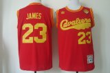 Wholesale Cheap Men's Cleveland Cavaliers #23 LeBron James 2017 The NBA Finals Patch 2009 Red Hardwood Classics Soul Swingman Throwback Jersey