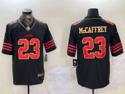 Cheap Men's San Francisco 49ers #23 Christian McCaffrey Black Golden Edition Stitched Nike Limited Jersey