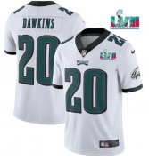 Wholesale Cheap Men's Philadelphia Eagles #20 Brian Dawkins White Super Bowl LVII Patch Vapor Untouchable Limited Stitched Jersey