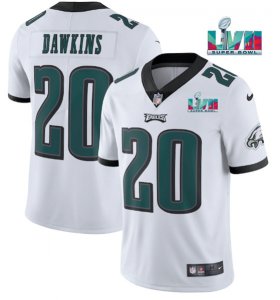 Wholesale Cheap Men\'s Philadelphia Eagles #20 Brian Dawkins White Super Bowl LVII Patch Vapor Untouchable Limited Stitched Jersey