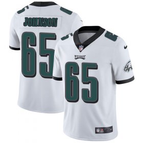 Wholesale Cheap Nike Eagles #65 Lane Johnson White Men\'s Stitched NFL Vapor Untouchable Limited Jersey