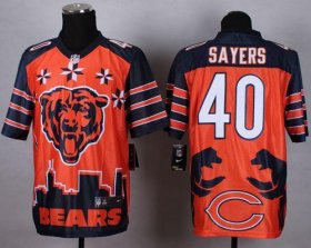 Wholesale Cheap Nike Bears #40 Gale Sayers Orange Men\'s Stitched NFL Elite Noble Fashion Jersey