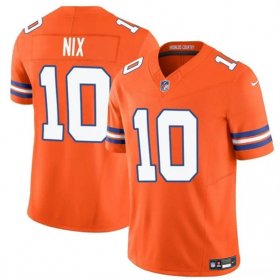 Cheap Men\'s Denver Broncos #10 Bo Nix Orange F.U.S.E. Mile High Collection 1977 Throwback Vapor Limited Football Stitched Jersey