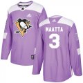 Wholesale Cheap Adidas Penguins #3 Olli Maatta Purple Authentic Fights Cancer Stitched NHL Jersey