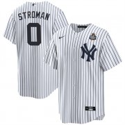 Cheap Men's New York Yankees #0 Marcus Stroman White 2024 World Series With Name Cool Base Stitched Baseball Jersey