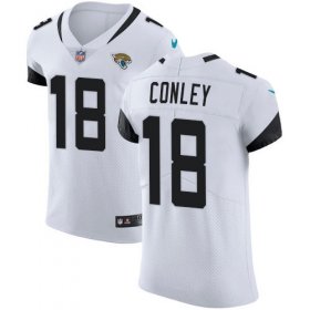 Wholesale Cheap Nike Jaguars #18 Chris Conley White Men\'s Stitched NFL Vapor Untouchable Elite Jersey