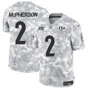 Cheap Men's Cincinnati Bengals #2 Evan McPherson 2024 F.U.S.E Arctic Camo Salute To Service Limited Stitched Football Jersey