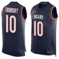 Wholesale Cheap Nike Bears #10 Mitchell Trubisky Navy Blue Team Color Men's Stitched NFL Limited Tank Top Jersey