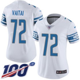 Wholesale Cheap Nike Lions #72 Halapoulivaati Vaitai White Women\'s Stitched NFL 100th Season Vapor Untouchable Limited Jersey