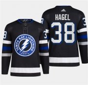 Cheap Men's Tampa Bay Lightning #38 Brandon Hagel Black 2024 Stadium Series Stitched Jersey