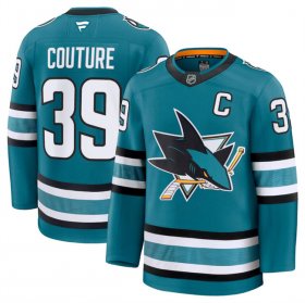 Men\'s San Jose Sharks #39 Logan Couture Teal 2024-25 Home Stitched Hockey Jersey