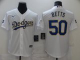 Wholesale Cheap Men Los Angeles Dodgers 50 Betts White Game 2021 Nike MLB Jerseys