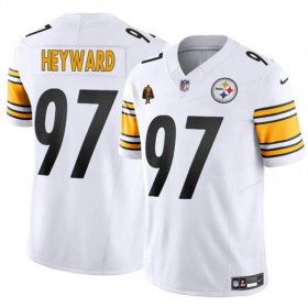 Cheap Men\'s Pittsburgh Steelers #97 Cameron Heyward White F.U.S.E. With Walter Payton Patch Vapor Limited Football Stitched Jersey