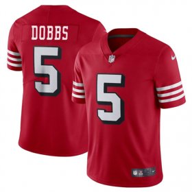 Cheap Men\'s San Francisco 49ers #5 Josh Dobbs New Red Vapor Untouchable Limited Football Stitched Jersey