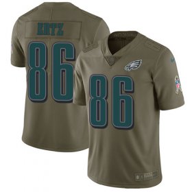 Wholesale Cheap Nike Eagles #86 Zach Ertz Olive Men\'s Stitched NFL Limited 2017 Salute To Service Jersey