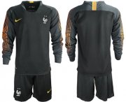 Wholesale Cheap France Blank Black Goalkeeper Long Sleeves Soccer Country Jersey