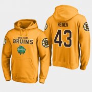 Wholesale Cheap Bruins #43 Danton Heinen Gold 2018 Winter Classic Fanatics Alternate Logo Hoodie