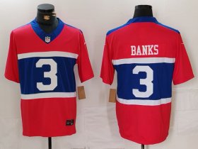 Men\'s New York Giants #3 Deonte Banks Century Red Alternate Vapor FUSE Limited Stitched Jersey