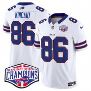 Cheap Men's Buffalo Bills #86 Dalton Kincaid White F.U.S.E. 2024 AFC East Division Champions Vapor Limited Stitched Football Jersey