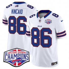 Cheap Men\'s Buffalo Bills #86 Dalton Kincaid White F.U.S.E. 2024 AFC East Division Champions Vapor Limited Stitched Football Jersey