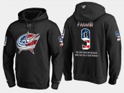 Wholesale Cheap Blue Jackets #9 Artemi Panarin NHL Banner Wave Usa Flag Black Hoodie