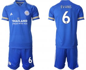 Wholesale Cheap Men 2020-2021 club Leicester City home 6 blue Soccer Jerseys