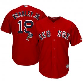 Wholesale Cheap Boston Red Sox #19 Jackie Bradley Jr. Majestic 2018 World Series Champions Alternate Cool Base Player Jersey Scarlet