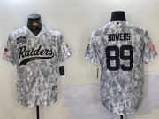 Cheap Men's Las Vegas Raiders #89 Brock Bowers 2024 Arctic Camo Salute To Service Stitched Baseball Jersey