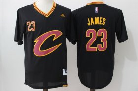 Wholesale Cheap Men\'s Cleveland Cavaliers #23 LeBron James Revolution 30 Swingman 2016 New Black Short-Sleeved Jersey