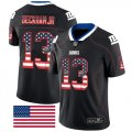 Wholesale Cheap Nike Giants #13 Odell Beckham Jr Black Men's Stitched NFL Limited Rush USA Flag Jersey