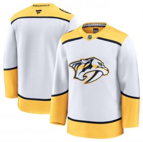 Men\'s Nashville Predators Blank White 2024-25 Away Stitched Hockey Jersey