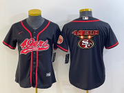 Wholesale Cheap Women's San Francisco 49ers Black Team Big Logo With Patch Cool Base Stitched Baseball Jersey