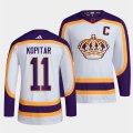 Wholesale Cheap Men's Los Angeles Kings #11 Anze Kopitar White 2022 Reverse Retro Stitched Jersey