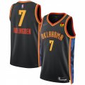 Cheap Men's Oklahoma City Thunder #7 Chet Holmgren Black 2024-25 City Edition Stitched Basketball Jersey