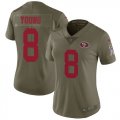 Wholesale Cheap Nike 49ers #8 Steve Young Olive Women's Stitched NFL Limited 2017 Salute to Service Jersey