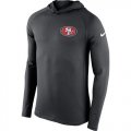 Wholesale Cheap Men's San Francisco 49ers Nike Charcoal Stadium Touch Hooded Performance Long Sleeve T-Shirt