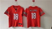 Cheap Women's Chicago Bears #18 Caleb Williams Orange 2024 Draft F.U.S.E. Vapor Football Stitched Jersey(Run Small)